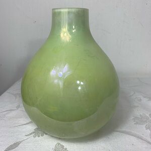 Polish Handmade Pear Shaped Vase iridescent 8”